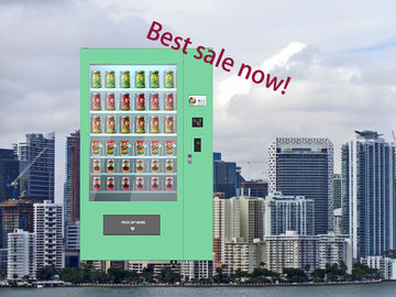 サラダ野菜のガラス ビンのコンボの自動販売機の屋内大きいタッチ画面の非接触支払の選択