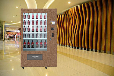 多言語UI鋼鉄ボディ スペシャルDeisgnが付いているエレベーターの自動販売機のキオスクが付いているタッチ画面の赤ワインのコンベヤー