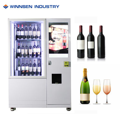リモート・コントロール タッチ画面およびスマートなシステムが付いている赤ワインの自動販売機は壊れやすい項目を販売するために適している