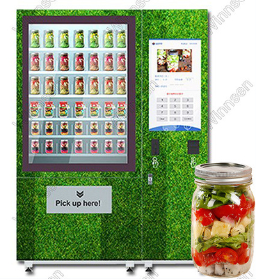 タッチ画面のクレジット カード サラダ瓶の自動販売機