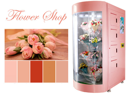 透明なガラス窓および冷却装置のスマートな販売の花束を販売するための上限の花の自動販売機