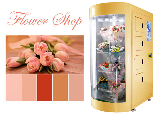 透明なガラス窓および冷却装置のスマートな販売の花束を販売するための上限の花の自動販売機