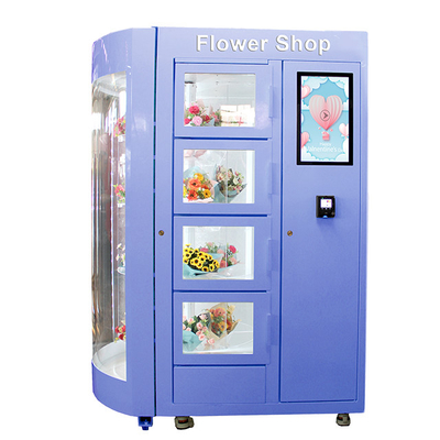 透明な棚によって冷やされている加湿システムが付いている360の回転花の自動販売機