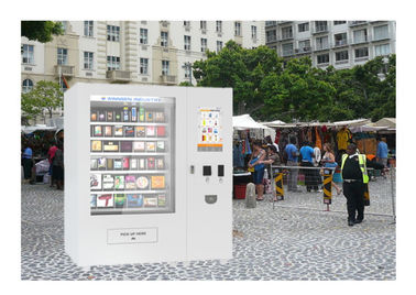 スナックのコーヒー水飲み物の広告のタッチ画面が付いている自動販売機