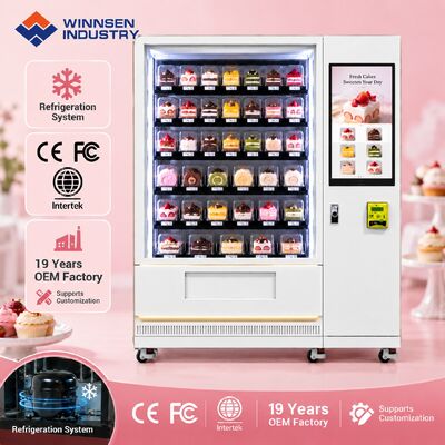 品質 ウィンセンケーキ自動販売機 冷式鉄製キャビネット キャッシュレスカード QRコード 支払い 工場