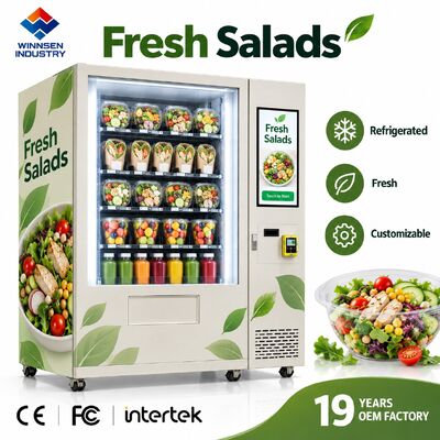 品質 Smart Salad Vending Machine with Refrigerated Display Adjustable Shelves Touch Screen 工場