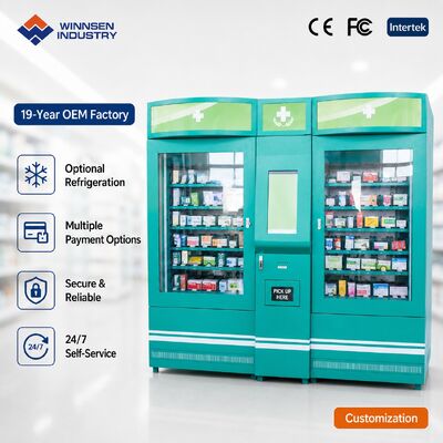 品質 Winnsen 24H Smart Pharmacy Vending Machine Refrigerated Touchscreen Medicine Kiosk for Community 工場
