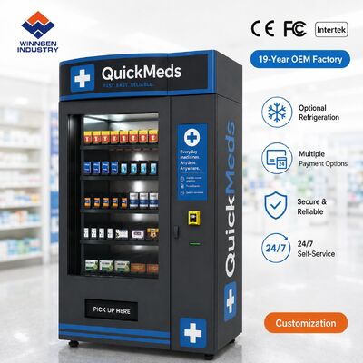 品質 Winnsen Compact Pharmacy Vending Machine Slim Touch Screen Medicine Dispenser for Hotel Airport 工場