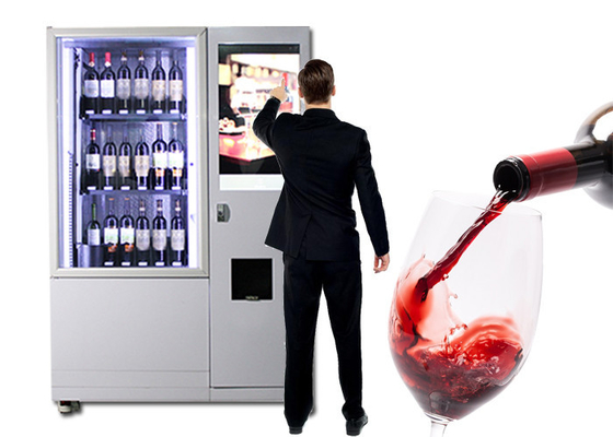 カード支払のコンボの人間の特徴をもつワインの自動販売機