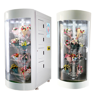上限のみずみずしい花の自動販売機はLCDのタッチ画面が付いている鋼鉄を冷間圧延した